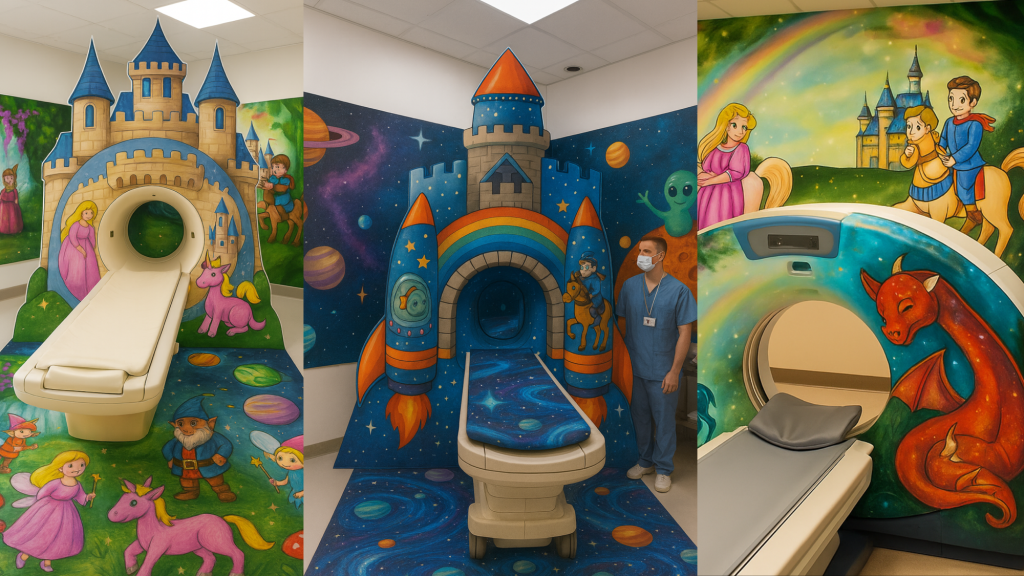 Dalla paura alla magia: sale TAC e risonanza diventano scenari rassicuranti per i bambini. Tre professioniste firmano il progetto “Mondi per&nbsp;guarire”